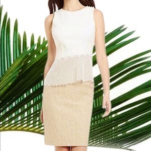 Gorgeous Peplum Pencil Dress with lace detail